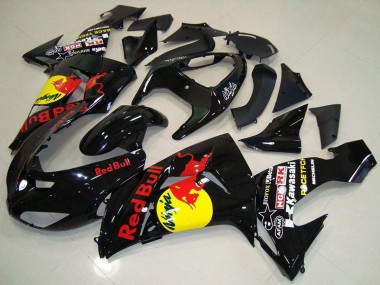 Großhandel Kawasaki ZX10R Motorrad Verkleidung 2006-2007 - Glanzendes Schwarz Gelb Red Bull