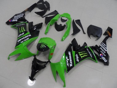 Großhandel Kawasaki ZX10R Motorrad Verkleidung 2008-2010 - Grun Glanzendes Schwarz Monster
