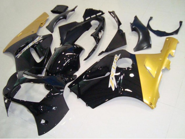 Großhandel Kawasaki ZX12R Motorrad Verkleidung 2000-2001 - Glanzendes Schwarz Gold
