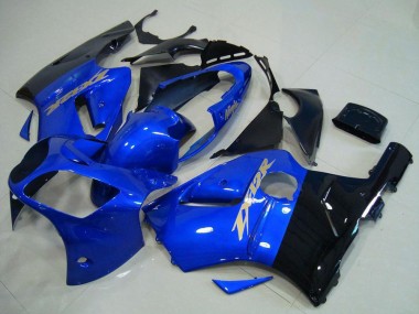 Großhandel Kawasaki ZX12R Motorrad Verkleidung 2000-2001 - Blau Glanzendes Schwarz