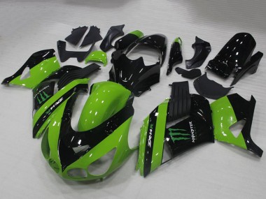 Großhandel Kawasaki ZX14R ZZR1400 Motorrad Verkleidung 2006-2011 - Grun Glanzendes Schwarz Monster