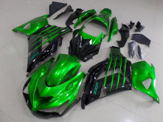 Großhandel Kawasaki ZX14R ZZR1400 Motorrad Verkleidung 2012-2024 - Grun Glanzendes Schwarz