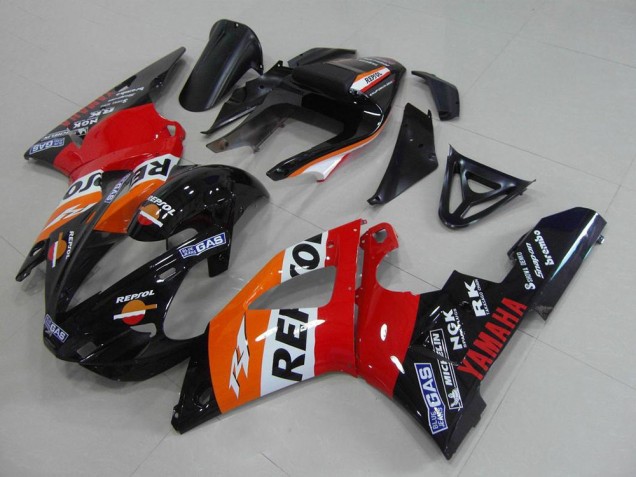 Großhandel Yamaha YZF R1 Motorrad Verkleidung 2000-2001 - Orange Weiss Rot Schwarz Repsol