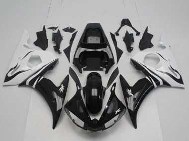Großhandel Yamaha YZF R6 Motorrad Verkleidung 2003-2004 - Weiss Glanzendes Schwarz