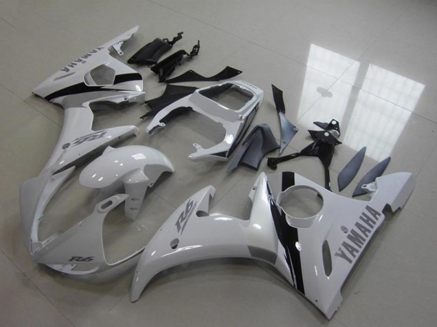 Großhandel Yamaha YZF R6 Motorrad Verkleidung Kit 2003-2004 - Weiss Glanzendes Schwarz