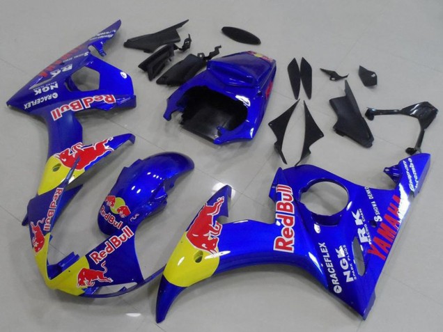 Großhandel Yamaha YZF R6 Motorrad Verkleidung 2003-2004 - Blau Gelb Red Bull