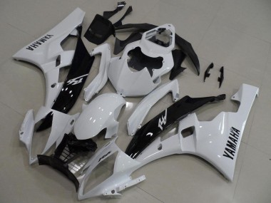 Großhandel Yamaha YZF R6 Motorrad Verkleidung 2006-2007 - Weiss Glanzendes Schwarz