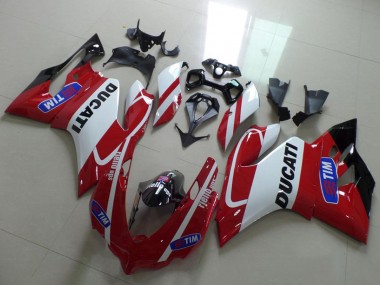 Großhandel Ducati 1199 Motorrad Verkleidung 2011-2014 - Weiss Rot Tim