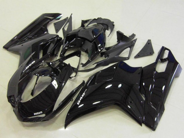 Großhandel Ducati 848 Motorrad Verkleidung 2007-2014 - Glanzendes Schwarz