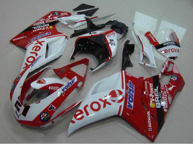 Großhandel Ducati 848 1098 1198 Motorrad Verkleidung 2007-2014 - Weiss Rot Glanzendes Schwarz Valsir Xerox OEM Stil 21
