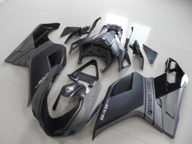 Großhandel Ducati 848 Motorrad Verkleidung 2007-2014 - Grau Matt Schwarz
