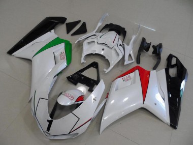 Großhandel Ducati 848 1098 1198 Motorrad Verkleidung 2007-2014 - Glanzendes Weiss Rot Grun Glanzendes Schwarz