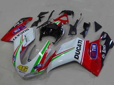 Großhandel Ducati 848 1098 1198 Motorrad Verkleidung 2007-2014 - Weiss Rot Grun Glanzendes Schwarz Gelb 46