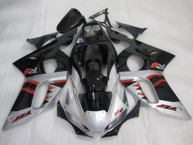 Großhandel Yamaha YZF R6 Motorrad Verkleidung 1998-2002 - Silber Rot Glanzendes Schwarz