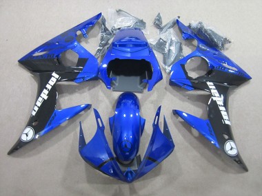 Großhandel Yamaha YZF R6 Motorrad Verkleidung 2003-2004 - Blau Glanzendes Schwarz Jordan