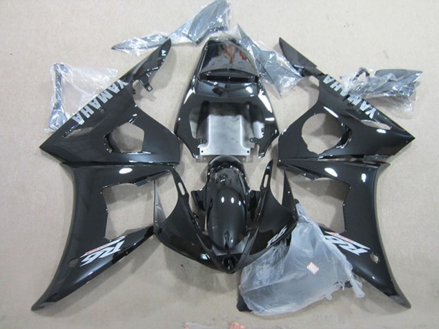 Großhandel Yamaha YZF R6 Motorrad Verkleidung 2003-2004 - Glanzendes Schwarz Silber Aufkleber