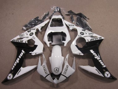 Großhandel Yamaha YZF R6 Motorrad Verkleidung 2003-2004 - Weiss Glanzendes Schwarz Jordan Dunlop