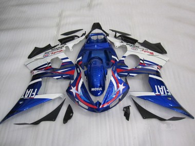 Großhandel Yamaha YZF R6 Motorrad Verkleidung 2003-2004 - Weiss Blau Rot Motul Fiat