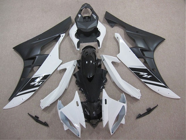 Großhandel Yamaha YZF R6 Motorrad Verkleidung 2006-2007 - Weiss Glanzendes Schwarz Matt Schwarz