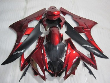 Großhandel Yamaha YZF R6 Motorrad Verkleidung 2006-2007 - Rot Matt Schwarz