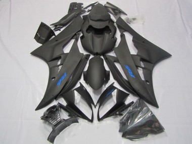 Großhandel Yamaha YZF R6 Motorrad Verkleidung 2006-2007 - Matt Schwarz Blau Aufkleber