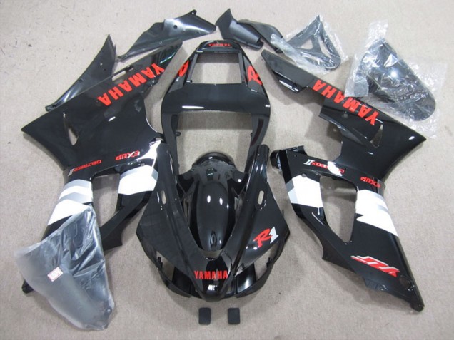 Großhandel Yamaha YZF R1 Motorrad Verkleidung 1998-1999 - Glanzendes Schwarz Weiss Rot Aufkleber
