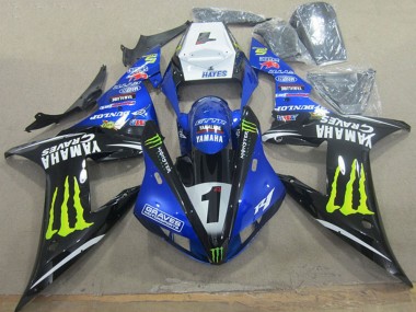 Großhandel Yamaha YZF R1 Motorrad Verkleidung 2002-2003 - Weiss Blau Schwarz Neon Gelb Monster Graves 1