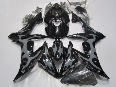 Großhandel Yamaha YZF R1 Motorrad Verkleidung 2004-2006 - Glanzendes Schwarz Grau Flamme