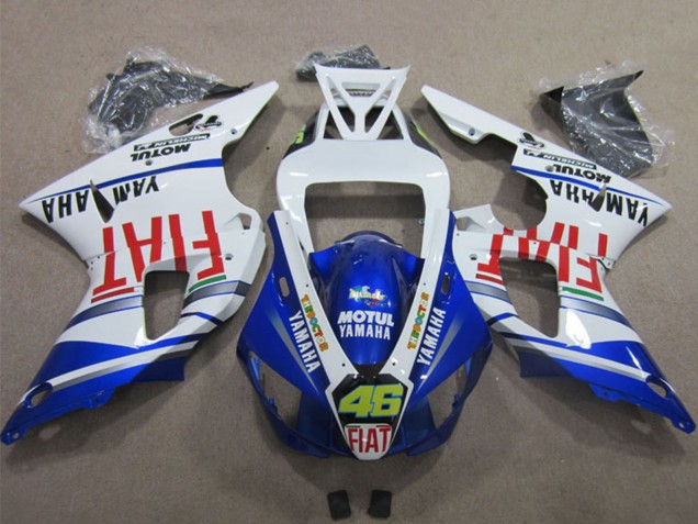 Großhandel Yamaha YZF R1 Motorrad Verkleidung 2009-2011 - Weiss Blau Rot Fiat Motul Dunlop 46