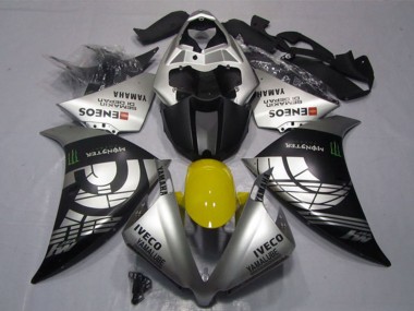 Großhandel Yamaha YZF R1 Motorrad Verkleidung 2012-2014 - Silber Schwarz IVECO Yamalube ENEOS Monster