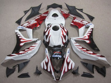 Großhandel Honda CBR600RR Motorrad Verkleidung 2007-2008 - Weiss Rot Glanzendes Schwarz Flamme
