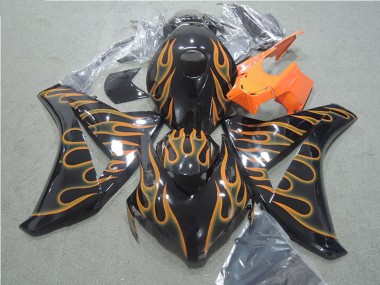 Großhandel Honda CBR1000RR Motorrad Verkleidung 2008-2011 - Glanzendes Schwarz Orange Flamme