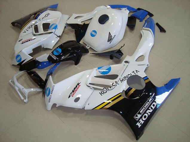 Großhandel Honda CBR600 F3 Motorrad Verkleidung 1995-1996 - Weiss Blau Glanzendes Schwarz Konica Minolta