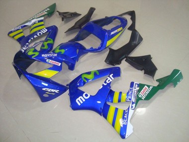 Großhandel Honda CBR900RR 929 Motorrad Verkleidung 2000-2001 - Blau Gelb Grun MoviStar Castrol