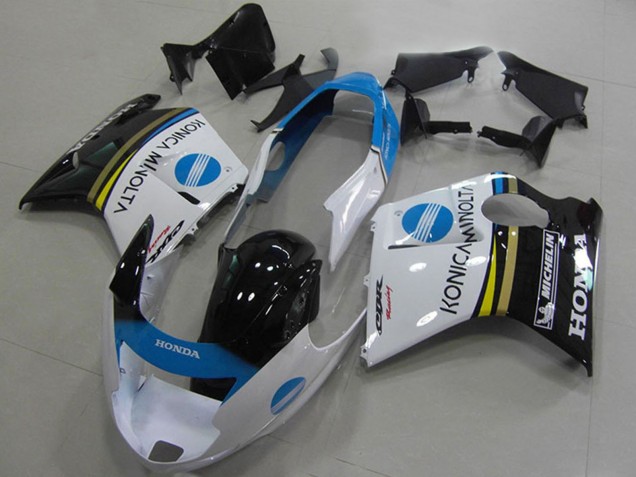 Großhandel Honda CBR1100XX Blackbird Motorrad Verkleidung 1996-2007 - Weiss Blau Glanzendes Schwarz Konica Minolta