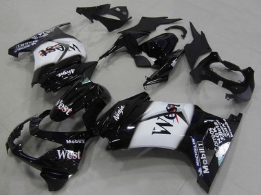 Großhandel Kawasaki ZX250R Motorrad Verkleidung 2008-2012 - Glanzendes Schwarz Weiss West