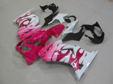 Großhandel Kawasaki ZX250R Motorrad Verkleidung 2008-2012 - Weiss Rosa Flamme