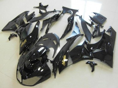Großhandel Kawasaki ZX6R Motorrad Verkleidung 2013-2018 - Glanzendes Schwarz Gold Ninja