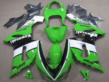 Großhandel Kawasaki ZX6R Motorrad Verkleidung 2005-2006 - Grun Weiss Schwarz