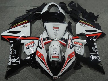 Großhandel Kawasaki ZX6R Motorrad Verkleidung 2005-2006 - Weiss Schwarz Rot Rizoma Playboy