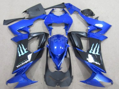 Großhandel Kawasaki ZX10R Motorrad Verkleidung 2008-2010 - Blau Schwarz Monster