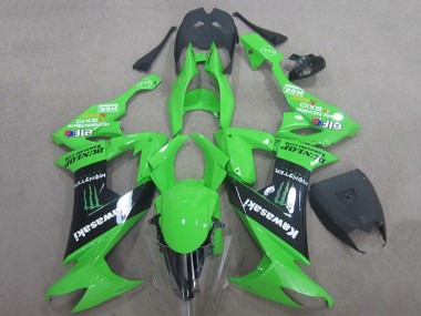 Großhandel Kawasaki ZX10R Motorrad Verkleidung 2008-2010 - Grun Schwarz Monster Energy Elf Dunlop