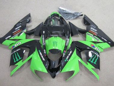 Großhandel Kawasaki ZX10R Motorrad Verkleidung 2004-2005 - Schwarz Grun Monster