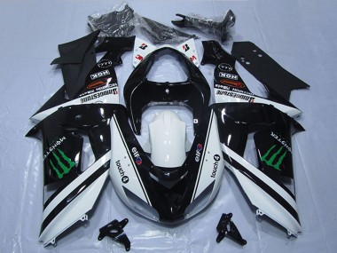 Großhandel Kawasaki ZX10R Motorrad Verkleidung 2006-2007 - Weiss Glanzendes Schwarz Grun Elf Touch4 Monster