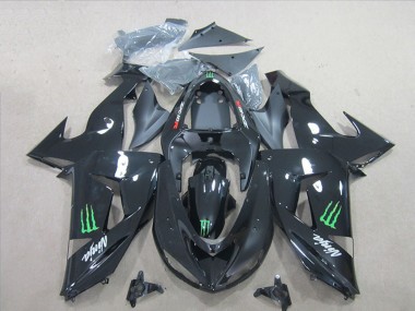 Großhandel Kawasaki ZX10R Motorrad Verkleidung 2006-2007 - Glanzendes Schwarz Grun Monster