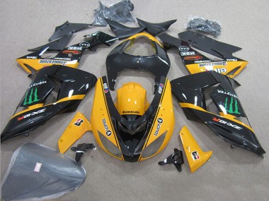 Großhandel Kawasaki ZX10R Motorrad Verkleidung 2006-2007 - Glanzendes Schwarz Gelb Grun Touch4 Monster
