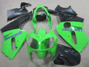 Großhandel Kawasaki ZX12R Motorrad Verkleidung 2000-2001 - Grun Matt Schwarz Blau