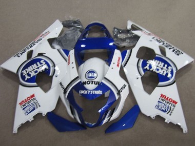 Großhandel Suzuki GSXR 600 Motorrad Verkleidung 2004-2005 - Weiss Blau Lucky Strike Motul