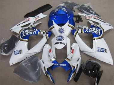 Großhandel Suzuki GSXR 600 Motorrad Verkleidung 2006-2007 - Weiss Blau Lucky Strike Motul