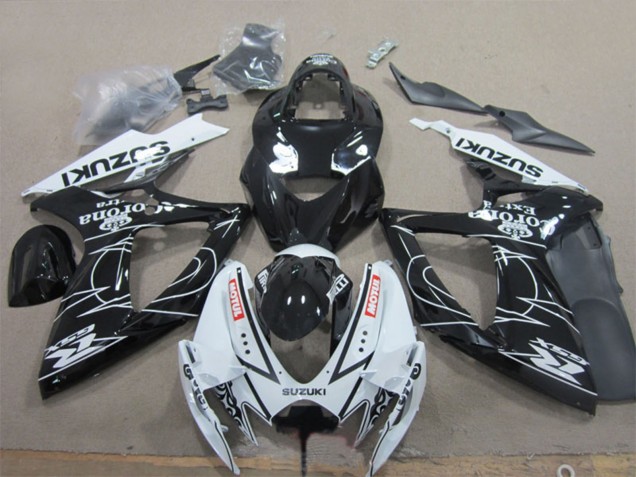 Großhandel Suzuki GSXR 600 Motorrad Verkleidung 2006-2007 - Weiss Schwarz Corona Extra Motul